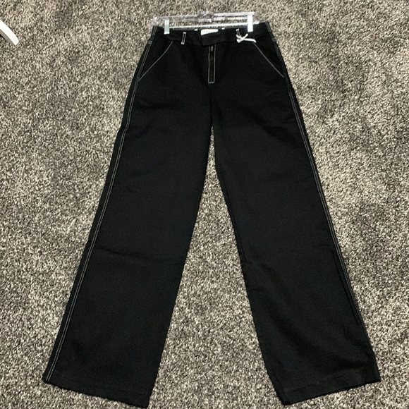 Frame Black Denim Wide-Leg Trouser 27 - Picture 8 of 14